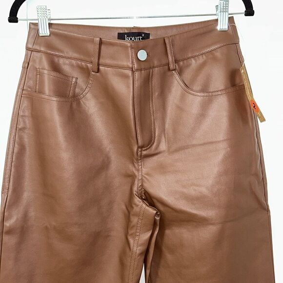 Kourt Tan Vegan Leather Pants(Size 2) - Picture 9 of 10